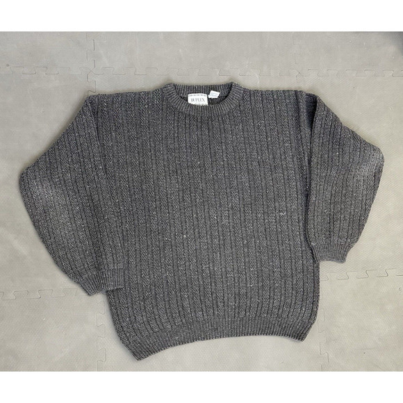 Vintage 90s Duplex Designs Men's Crewneck Sweater Size Large Grey Heavy Charity - Picture 5 of 12
